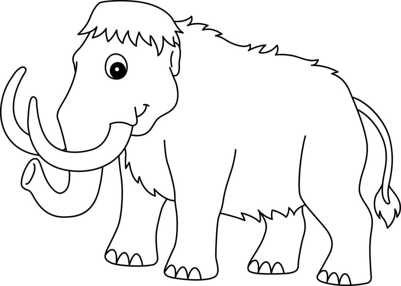 Mammoth Animal Isolated Coloring Page for Kids vector