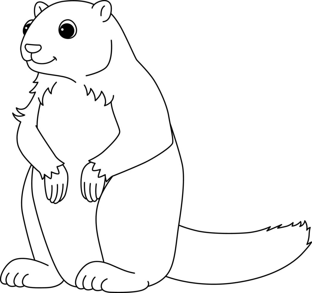 marmota animal aislado página para colorear para niños vector