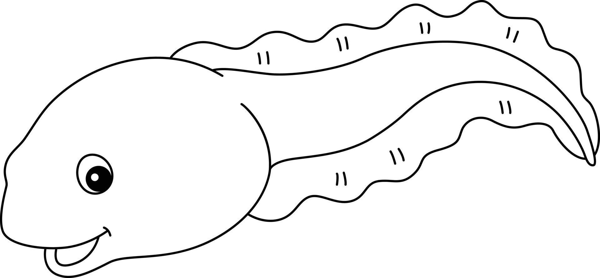 Tadpole Animal Isolated Coloring Page for Kids vector