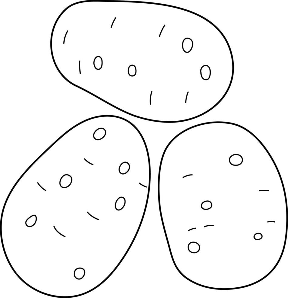 Potato Vegetable Isolated Coloring Page for Kids vector