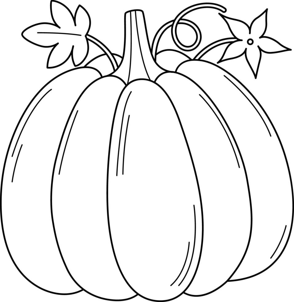 Pumpkin Vegetable Isolated Coloring Page for Kids vector