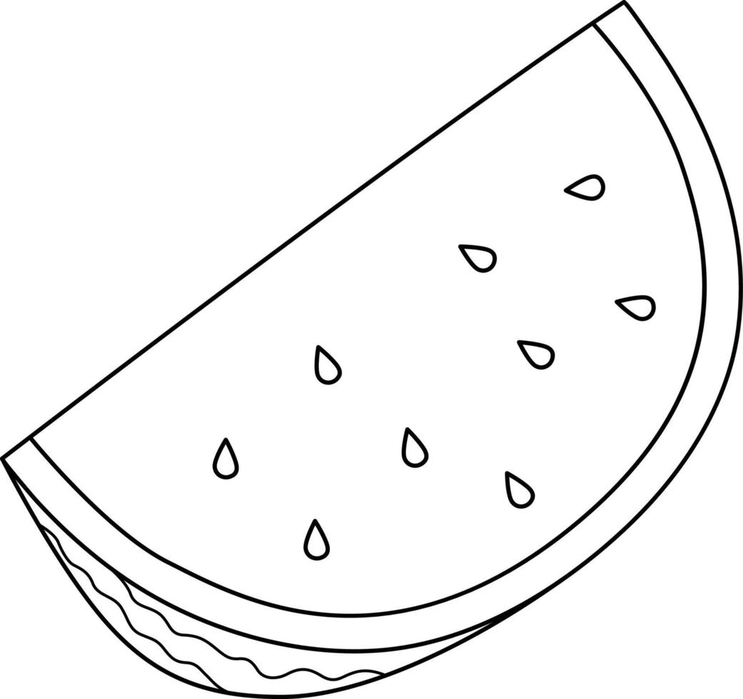 Sliced Watermelon Fruit Isolated Coloring Page 11487139 Vector Art at