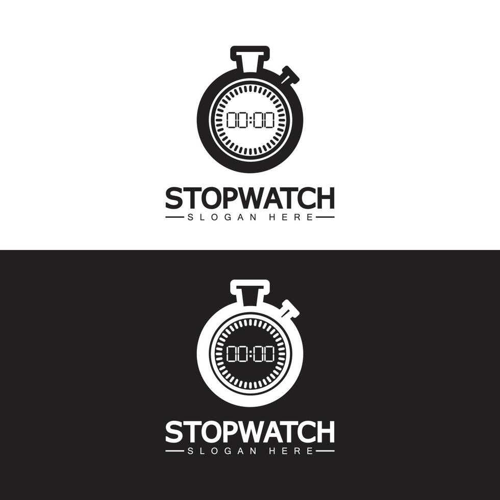 Stopwatch timer logo design vector icon symbol illustration template