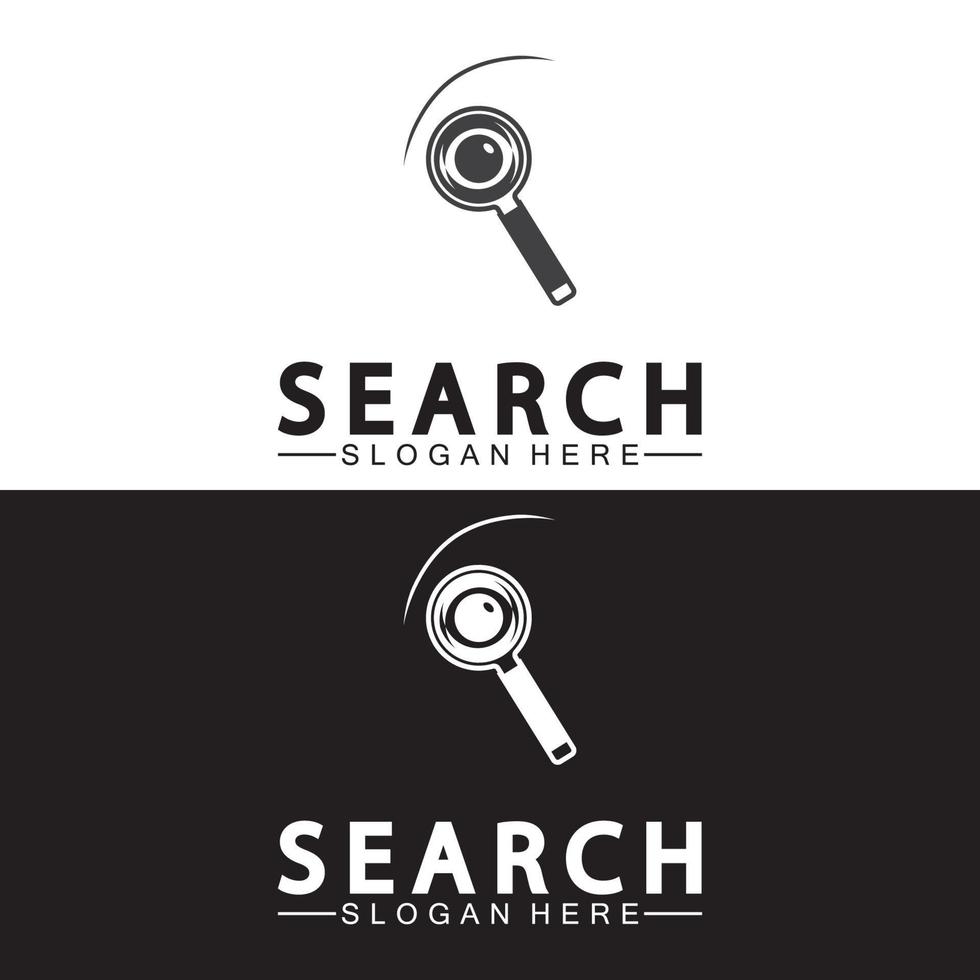 logotipo de búsqueda con lupa y vector de icono de símbolo de ojo