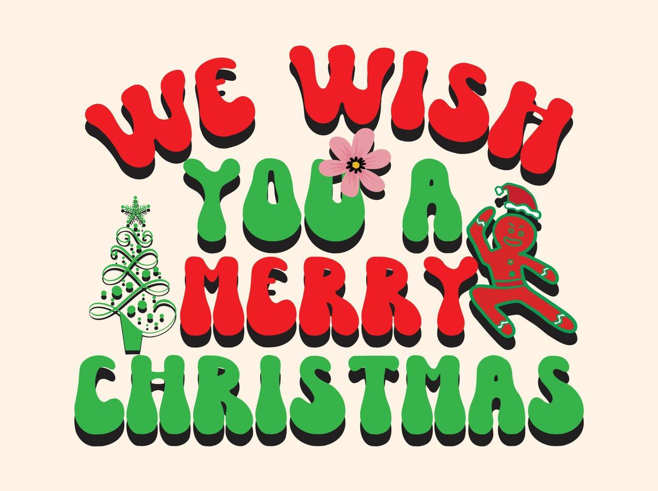 Retro christmas t-shirt design vector