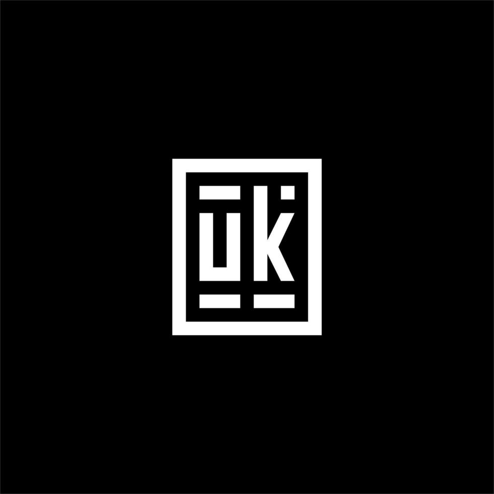 UK initial logo with square rectangular shape style vector