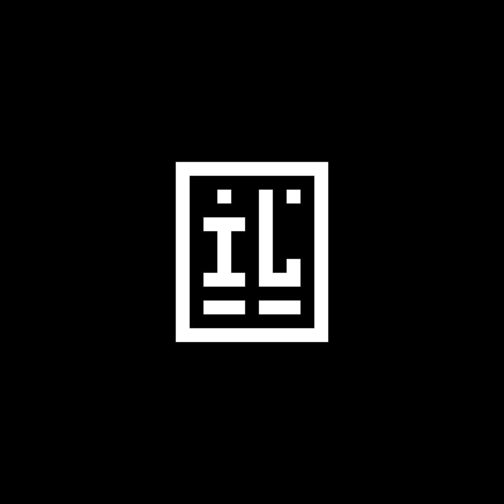 IL initial logo with square rectangular shape style vector