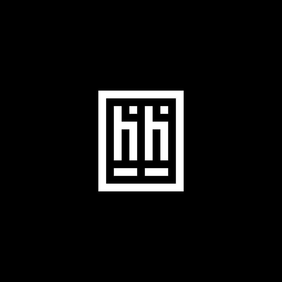 HH initial logo with square rectangular shape style vector