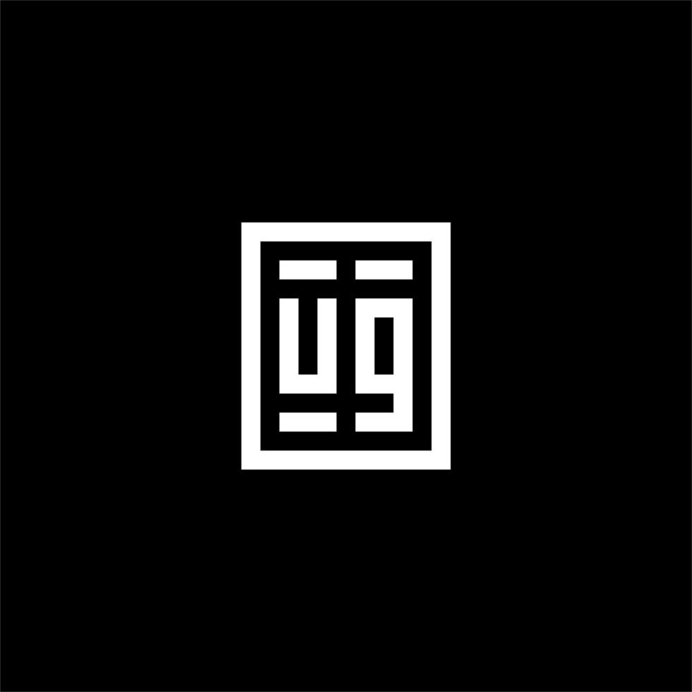 UG initial logo with square rectangular shape style vector