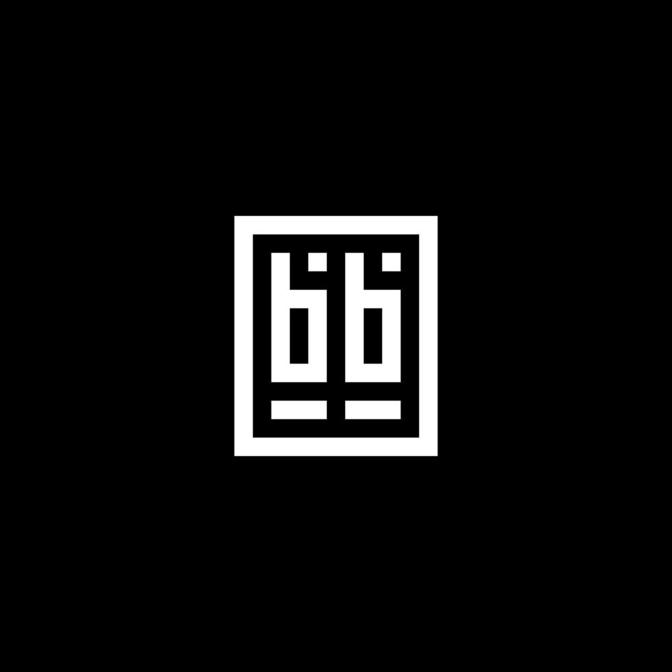 BB initial logo with square rectangular shape style vector