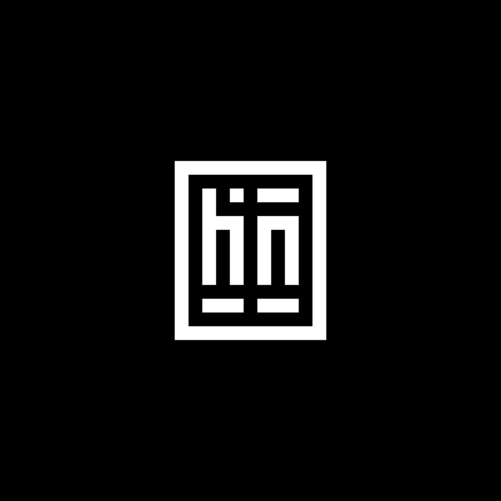 HN initial logo with square rectangular shape style vector