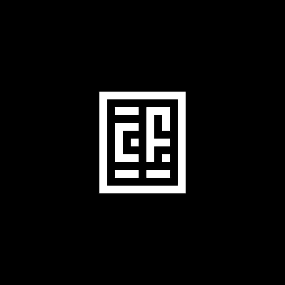 CF initial logo with square rectangular shape style vector