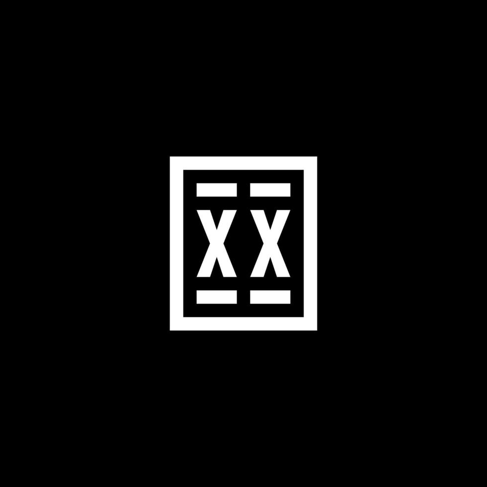 XX initial logo with square rectangular shape style vector