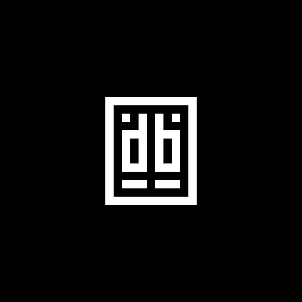 DB initial logo with square rectangular shape style vector