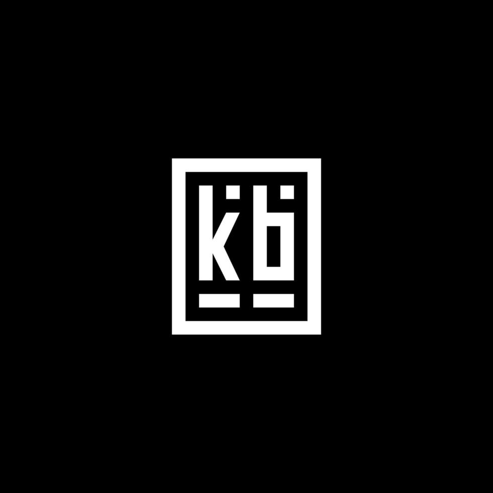 KB initial logo with square rectangular shape style vector