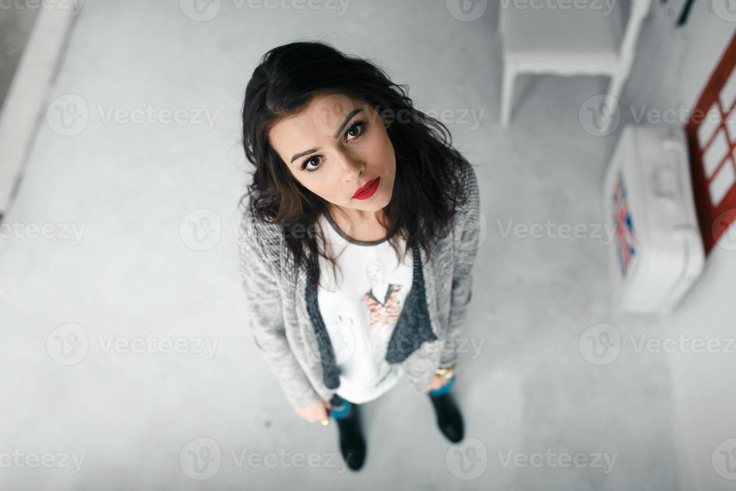 Professional model posing on a England background photo