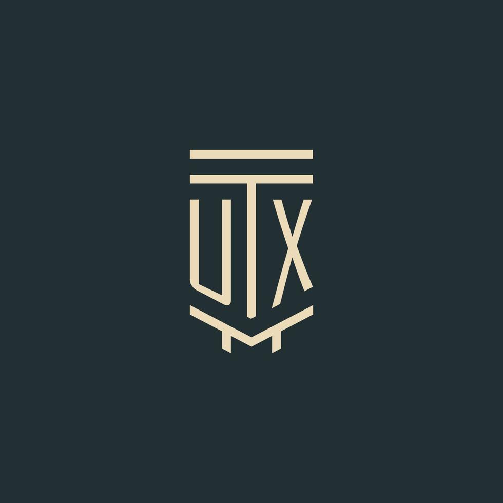 UX initial monogram with simple line art pillar logo designs vector