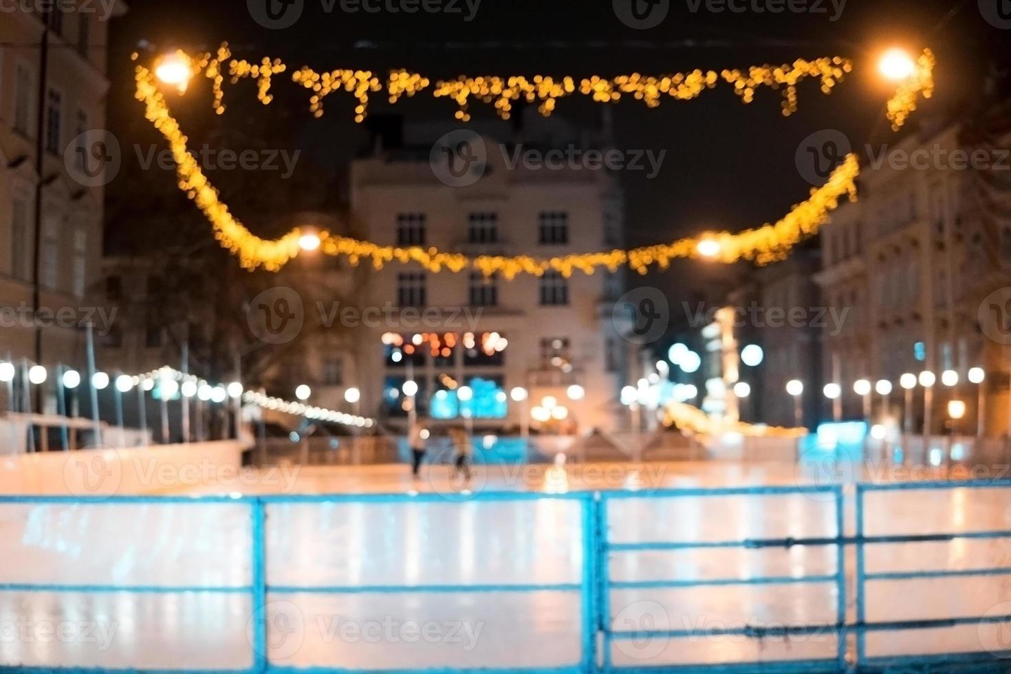 ice skating rink on the square photo
