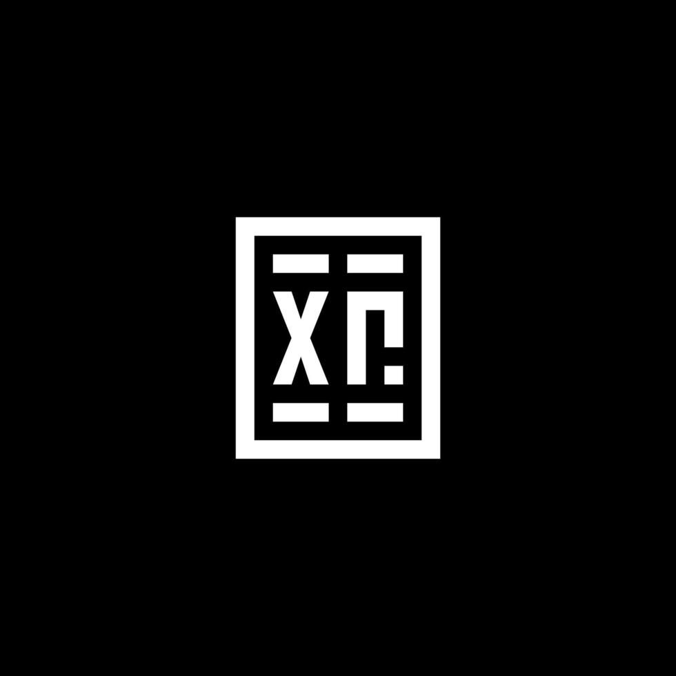 XR initial logo with square rectangular shape style vector