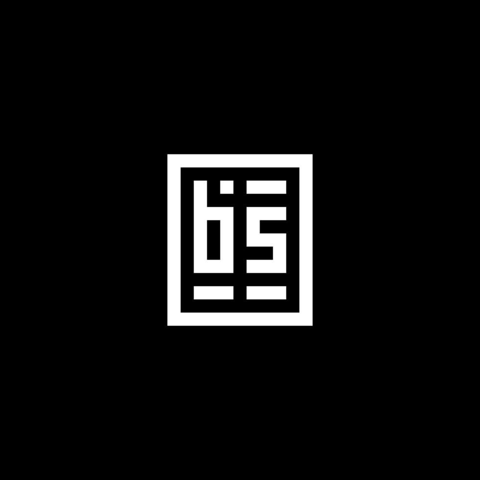BS initial logo with square rectangular shape style vector