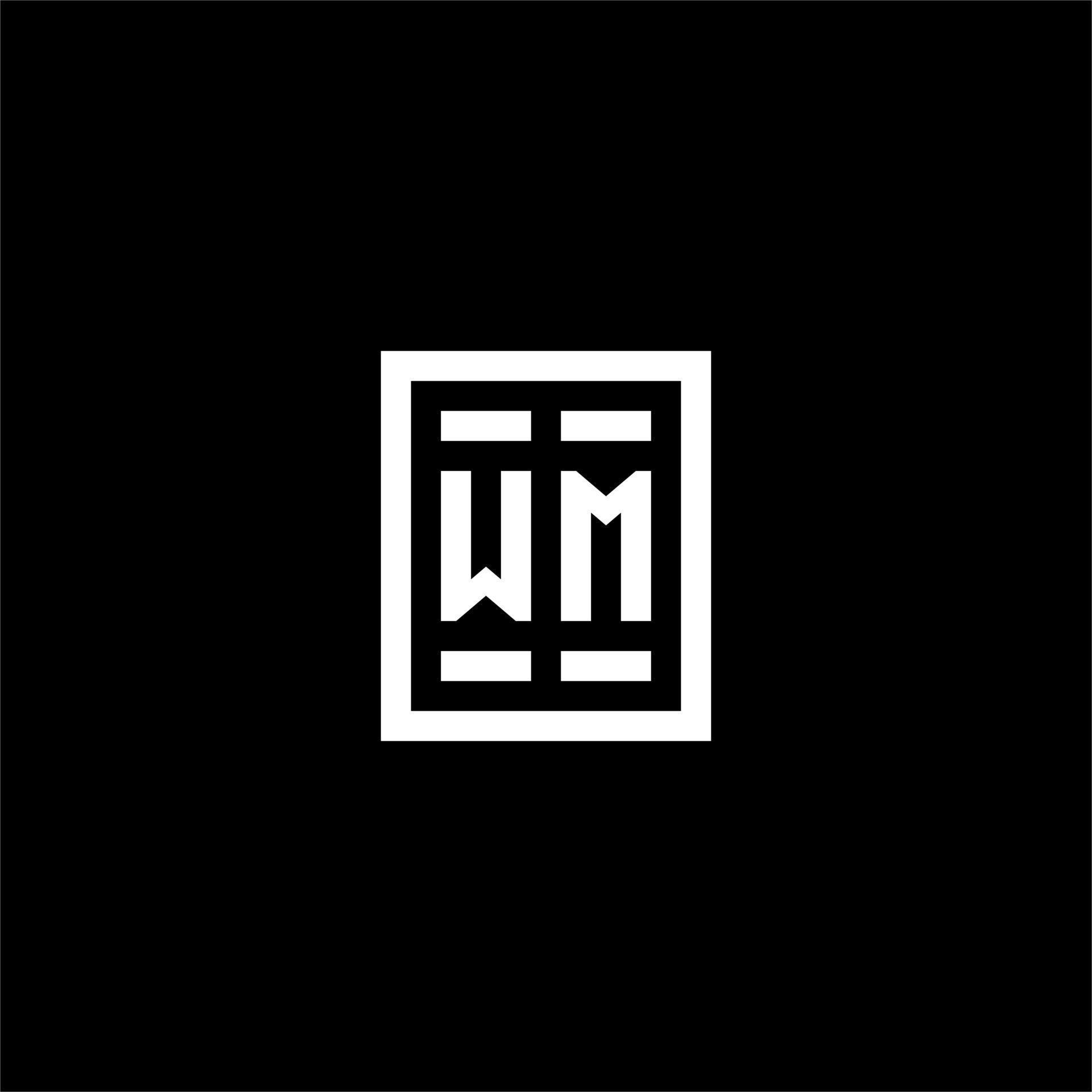 WM initial logo with square rectangular shape style 11488911 Vector Art ...
