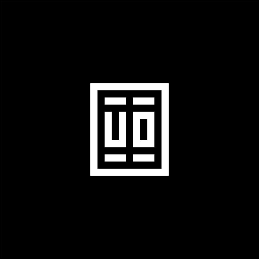 UO initial logo with square rectangular shape style vector