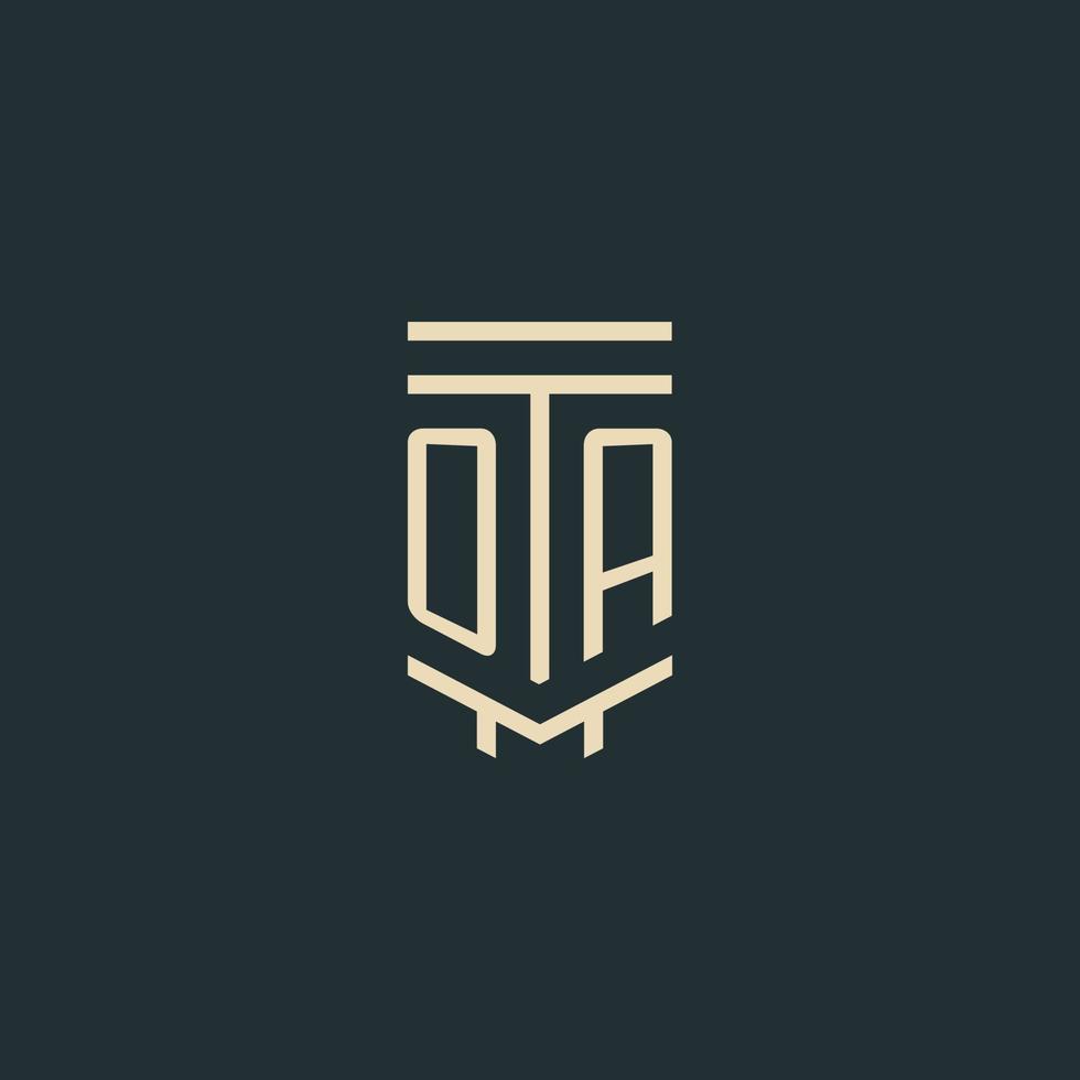 OA initial monogram with simple line art pillar logo designs 11488981