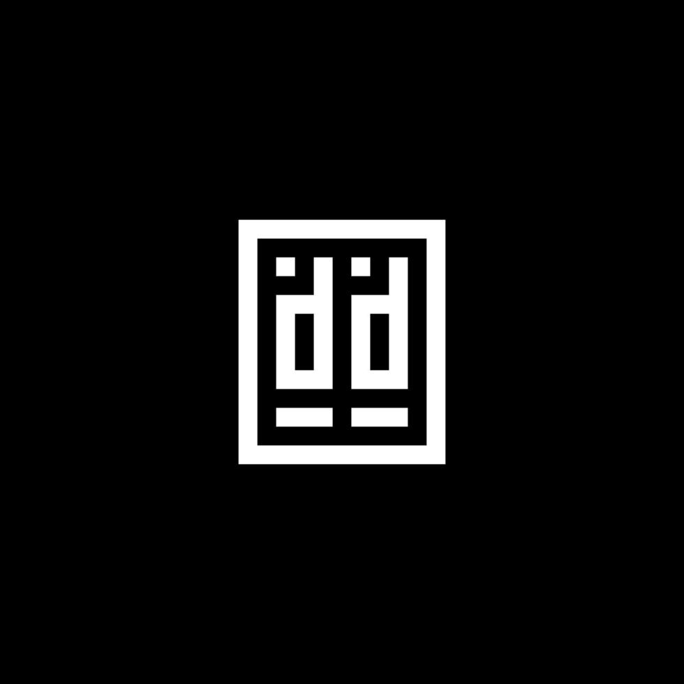 DD initial logo with square rectangular shape style vector