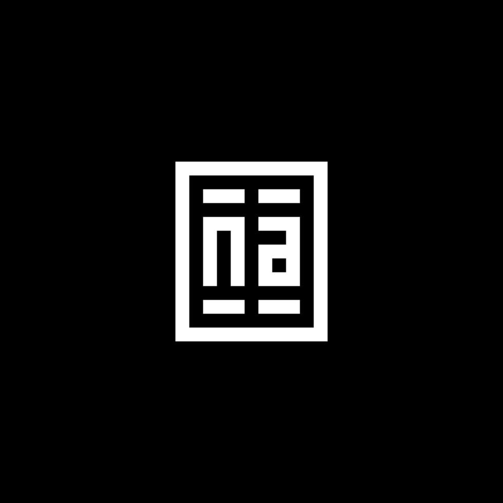 NA initial logo with square rectangular shape style vector