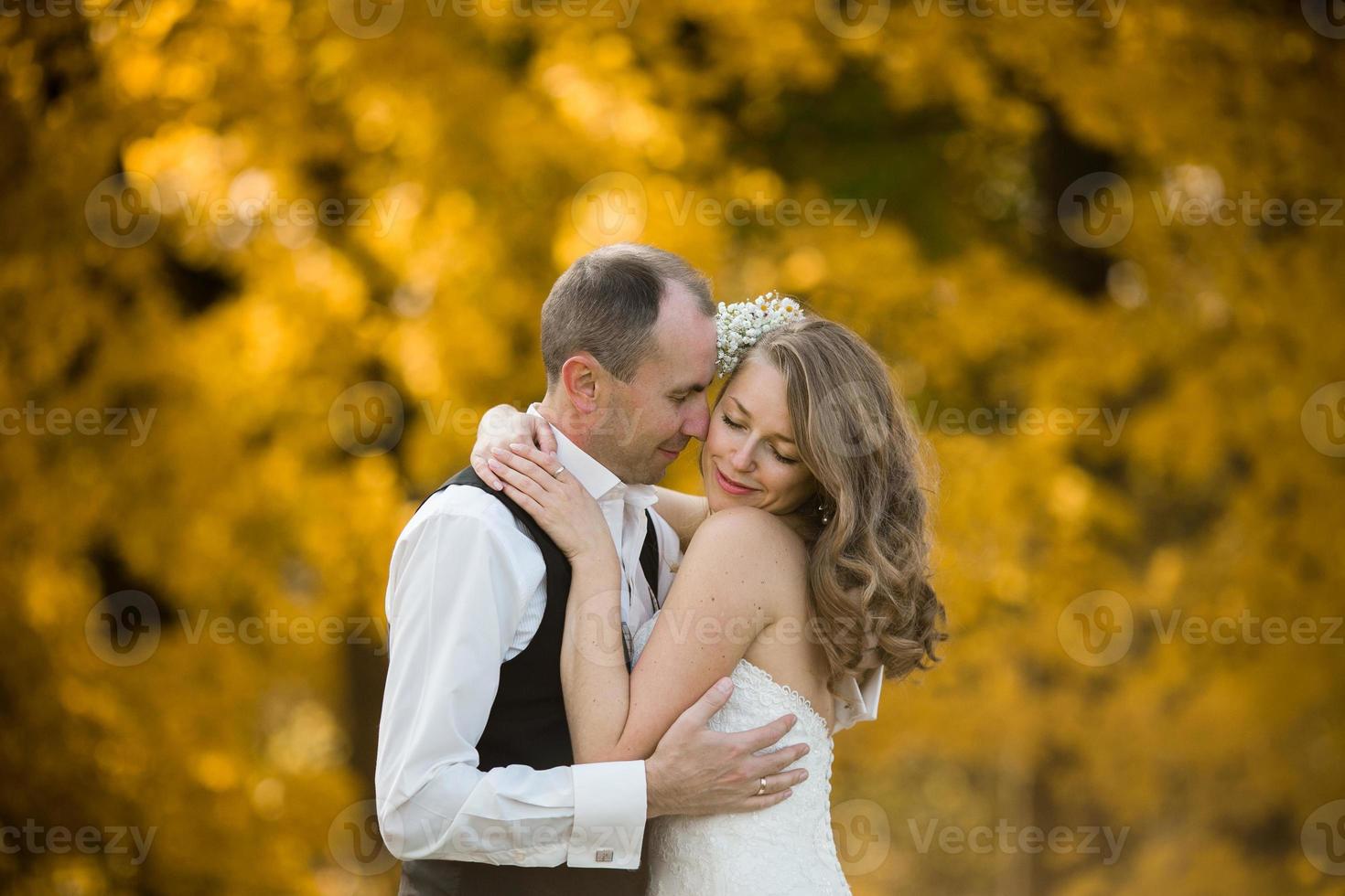 beautiful couple on wedding day photo