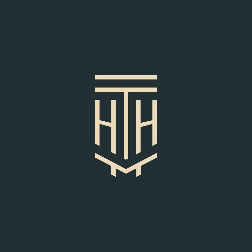 HH initial monogram with simple line art pillar logo designs vector