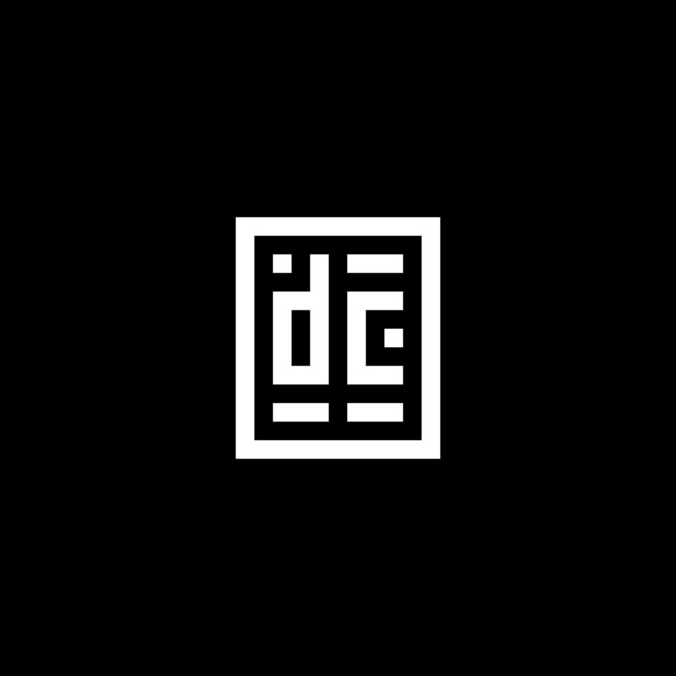 DC initial logo with square rectangular shape style vector