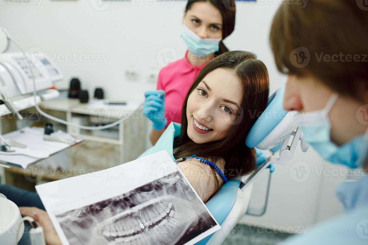 The girl on reception at the dentist photo