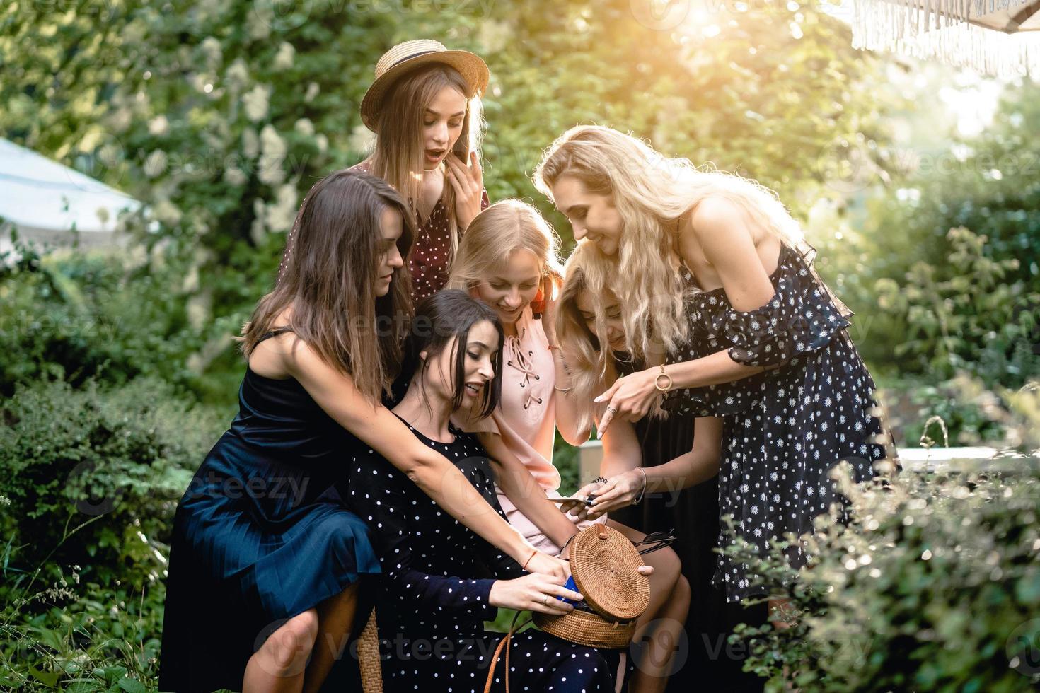 Six girls in the park photo