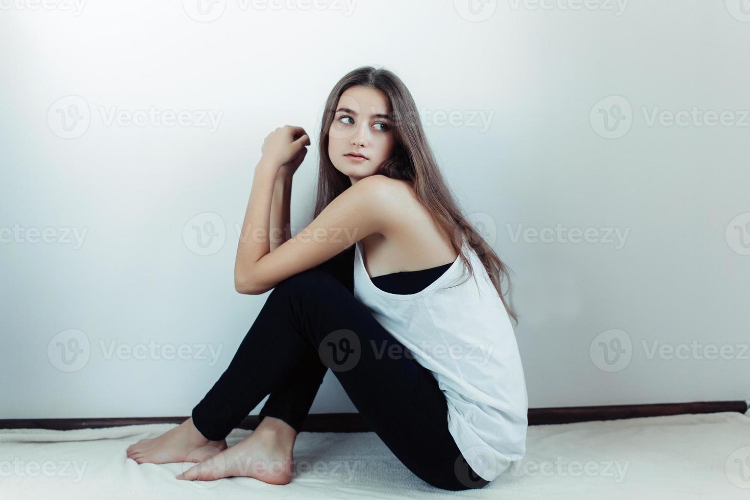 Young beautiful woman modeling photo