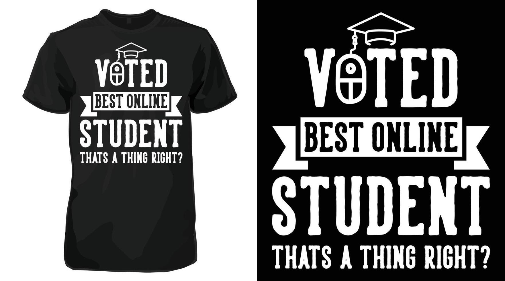 camiseta divertida votada mejor estudiante en línea vector