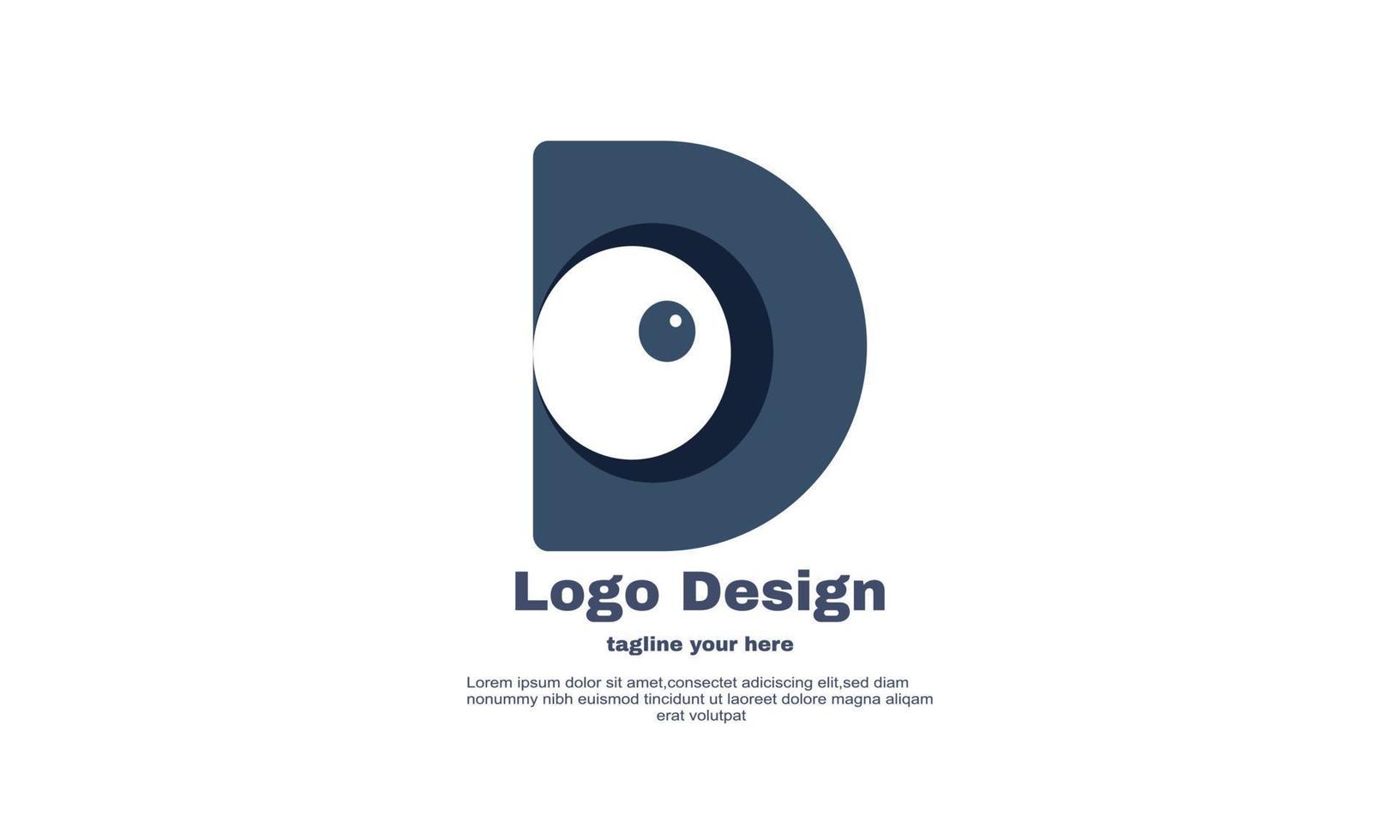 diseño de símbolo inicial de logotipo d negro simple único aislado en vector