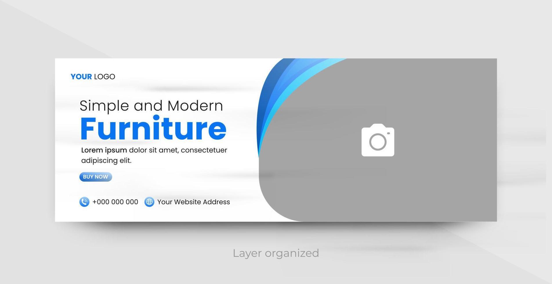 Social Media Template, Web Banner Template For Furniture Business Pro Vector