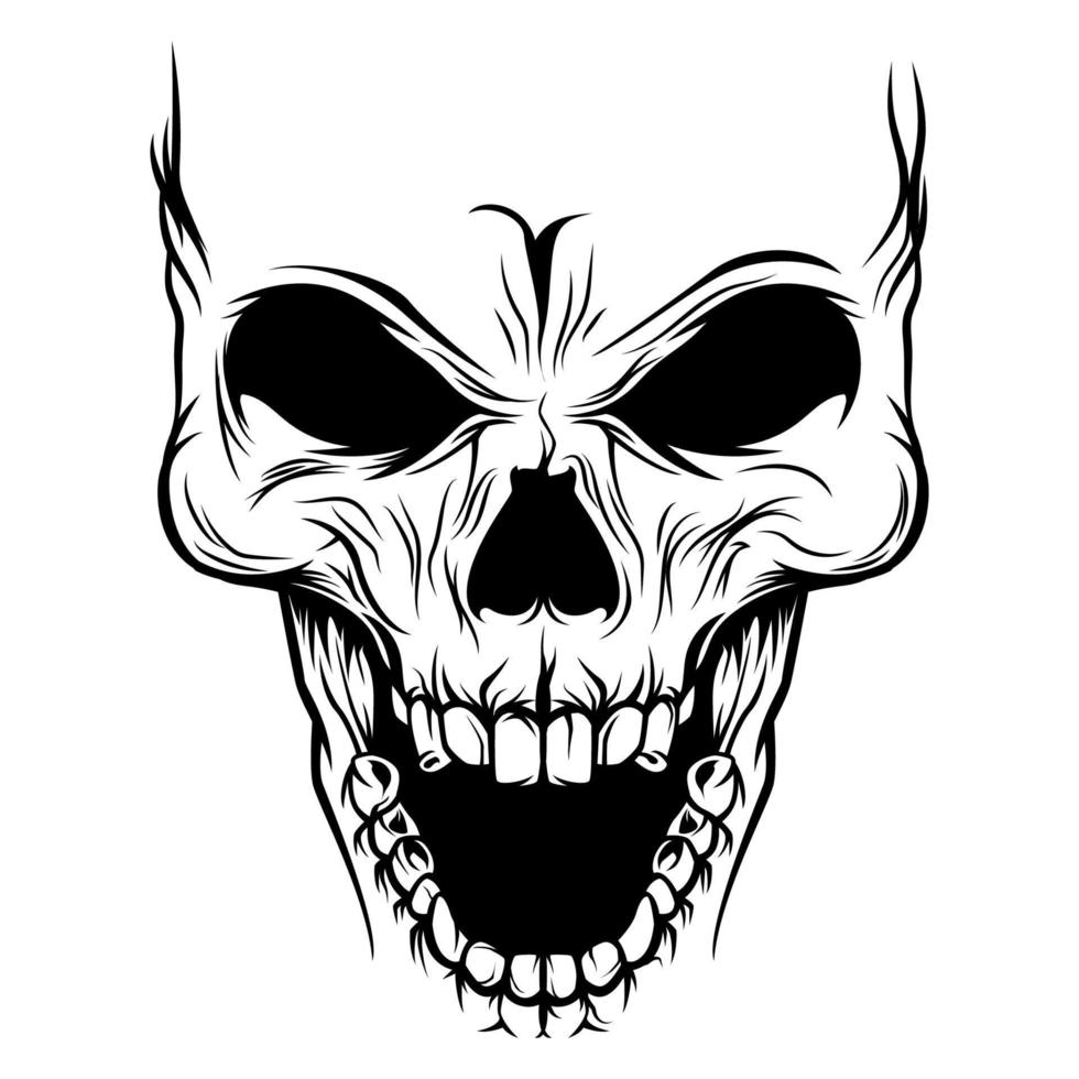 Skull element illustration for apparel, merchandise, poster. Stylish human skulls for creating tattoos, prints, stickers and other designs. Vector eps 10