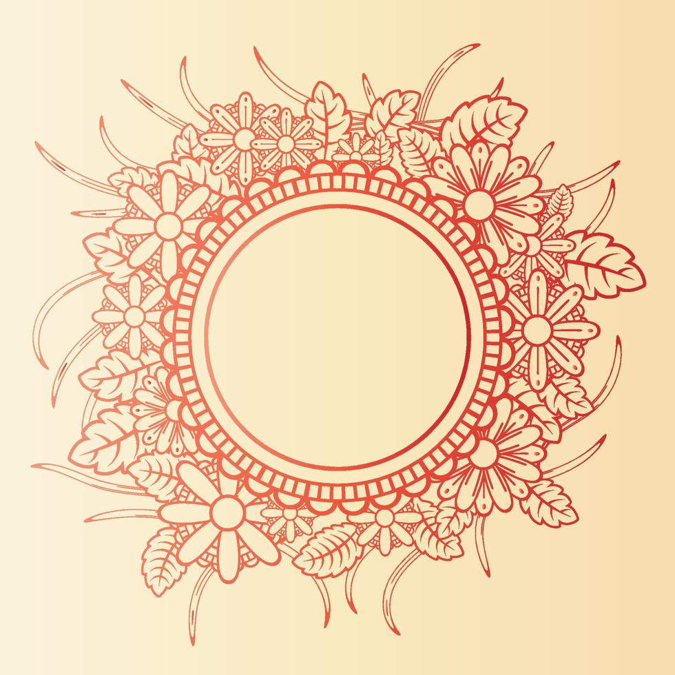 Royal doodle floral frame elements. Gradients color border for wedding design, celebration, anniversary. Vector eps 10.