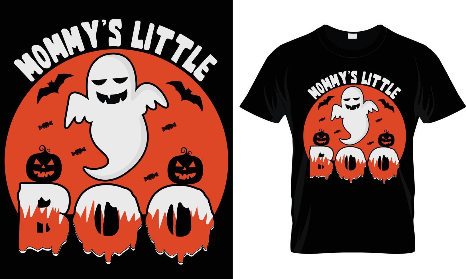 Mommy's little boo t-shirt design graphic. vector