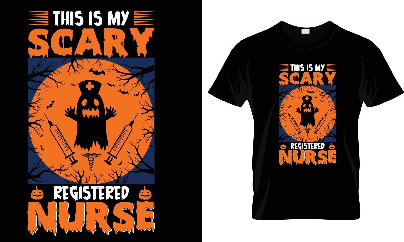 This is my scary registered nurse t-shirt design graphic. vector