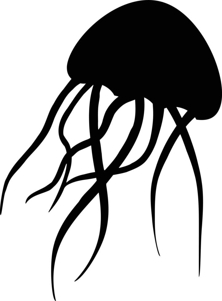 Jellyfish icon on white background. Jellyfish silhouette. flat style. vector