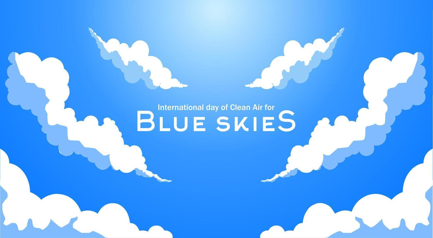 día internacional del aire limpio para cielos azules vector