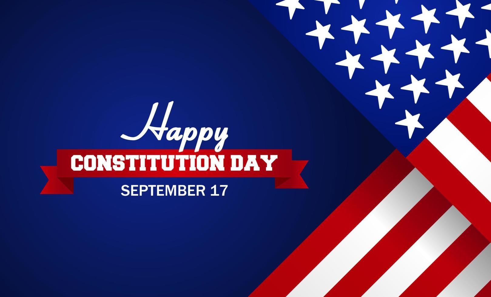 Ilustration flag of the United States and the text Happy Constitution