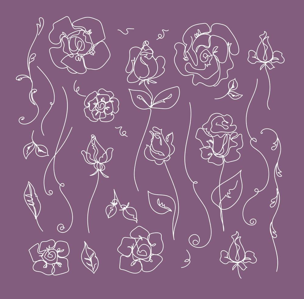 roses doodle vector