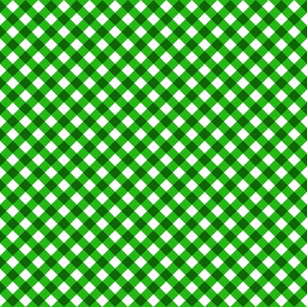 Green and white checkered plaid seamless pattern. Graphic for spring summer tablecloth, picnic blanket, oilcloth, gift paper, other Easter holiday fashion textile design. vector