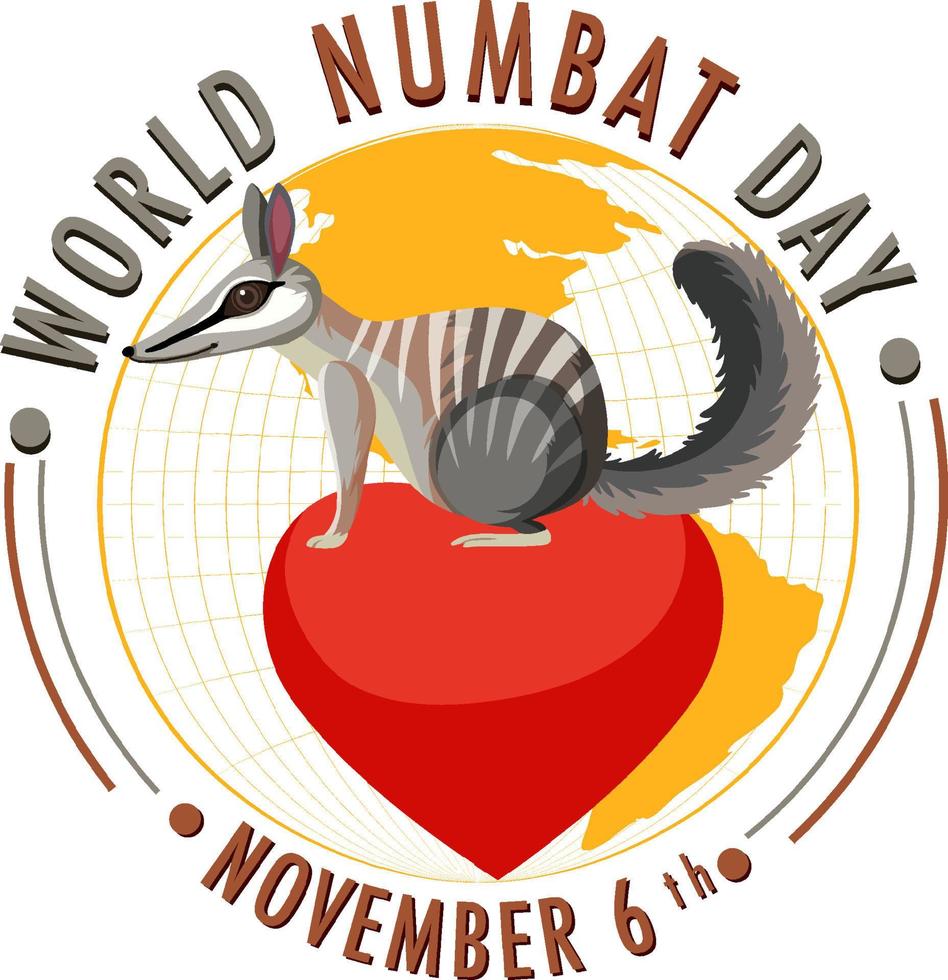 World Numbat Day Logo Concept vector