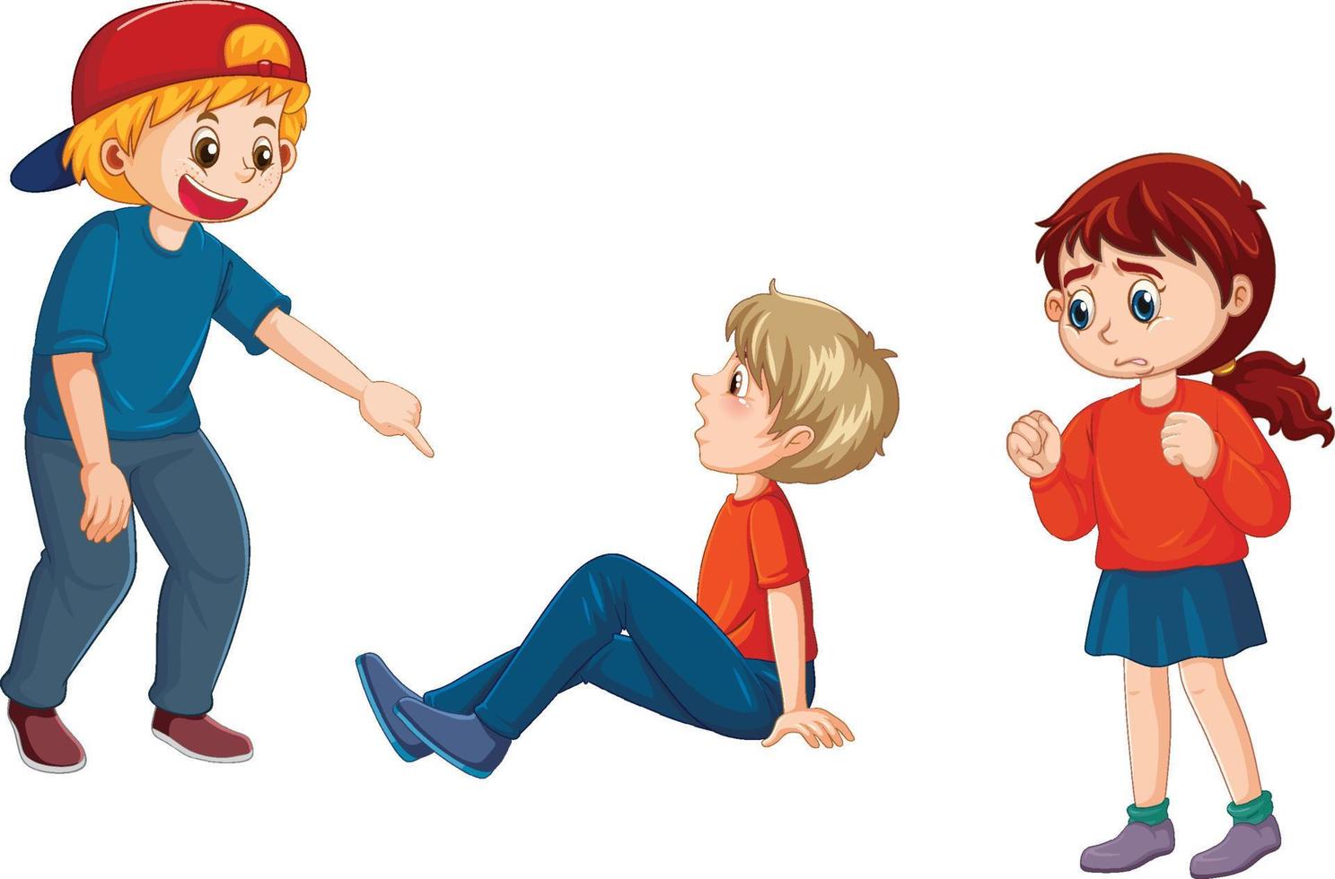 A boy abused by other kids vector