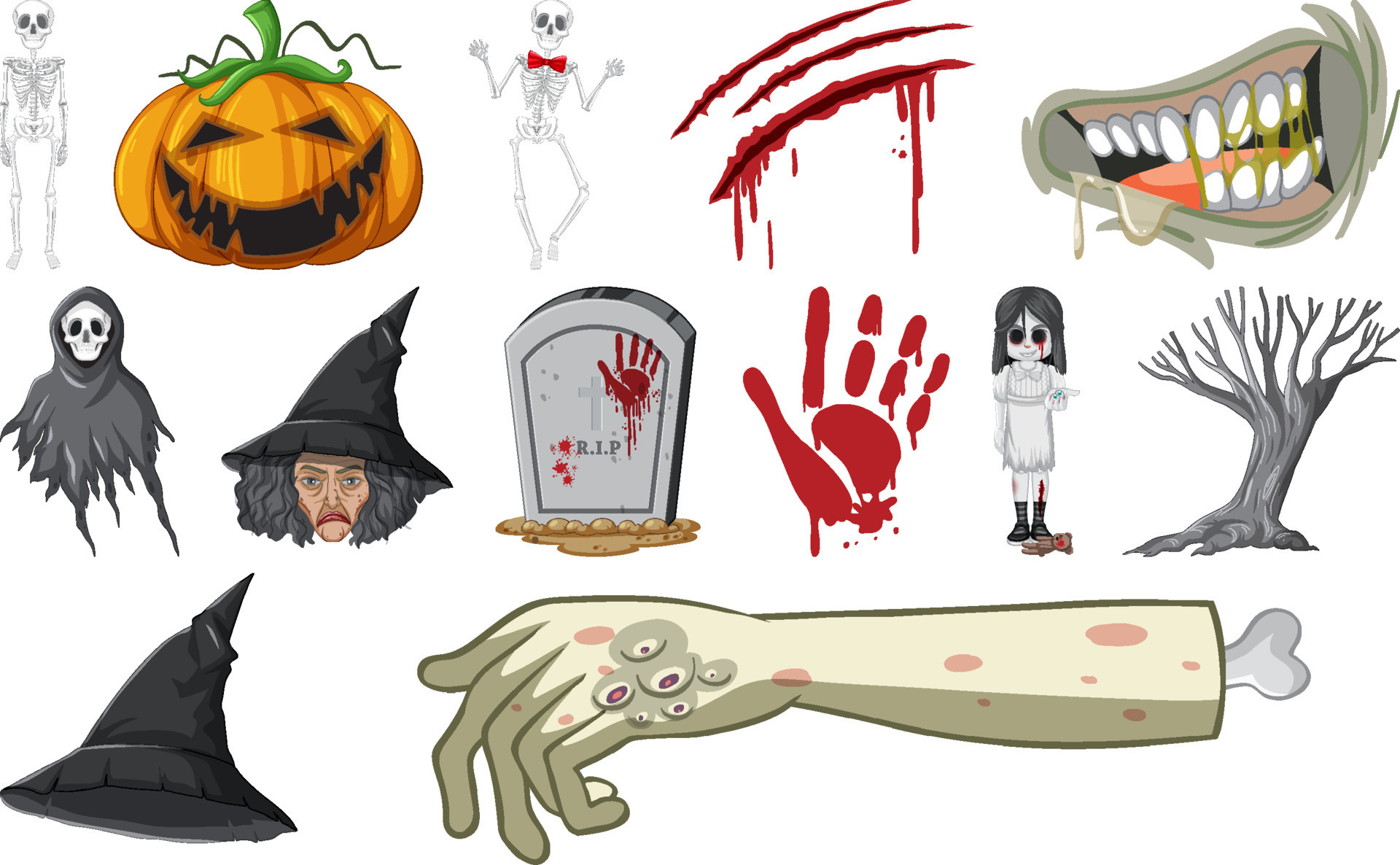 scary cartoon halloween characters